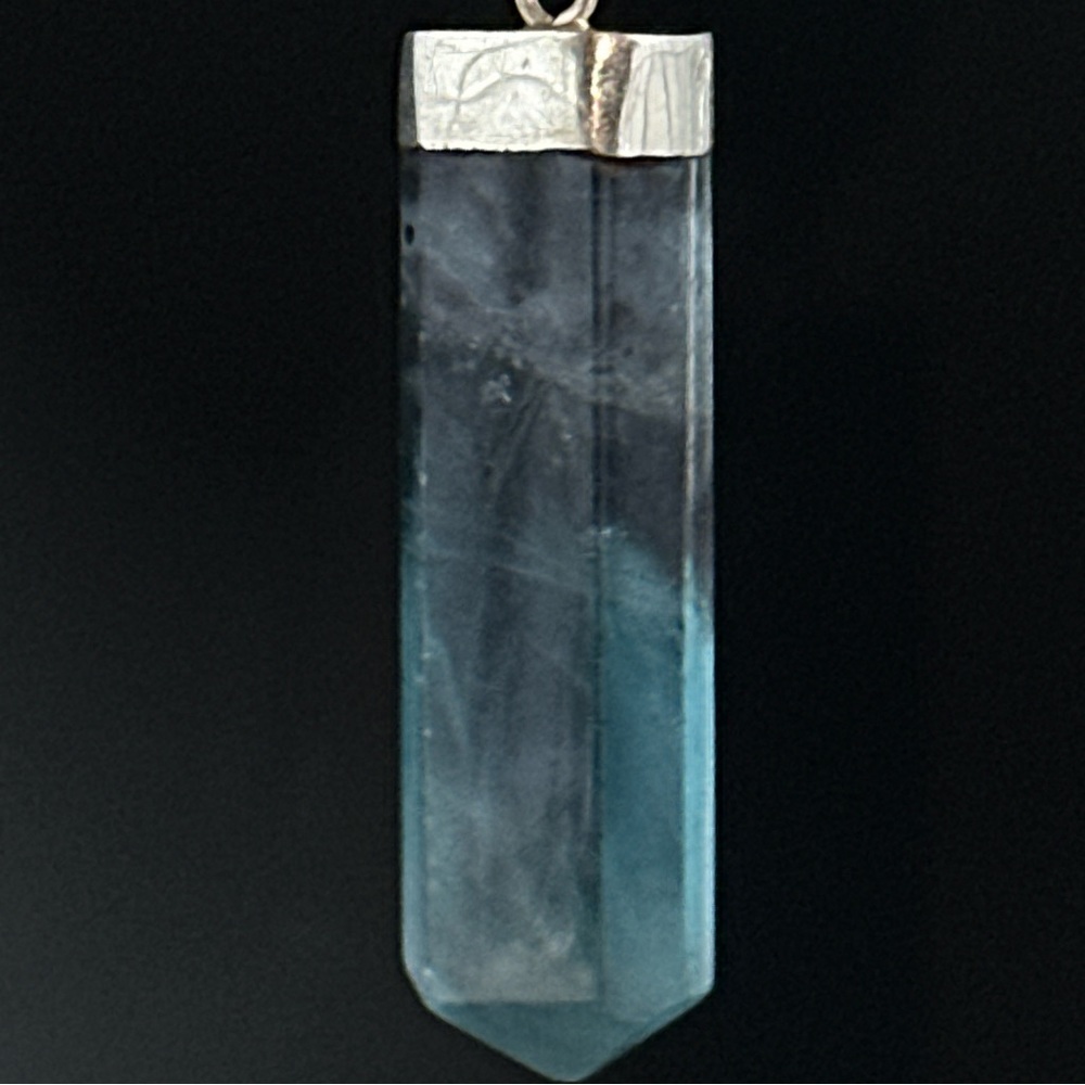 Sterling Silver 925 Fluorite Point Pendant Crystal - Picture 16 of 17